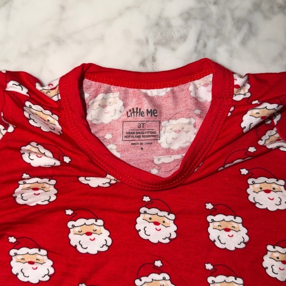 NWT Little Me Red Santa Kids Pajama Set 3T - Picture 4 of 5